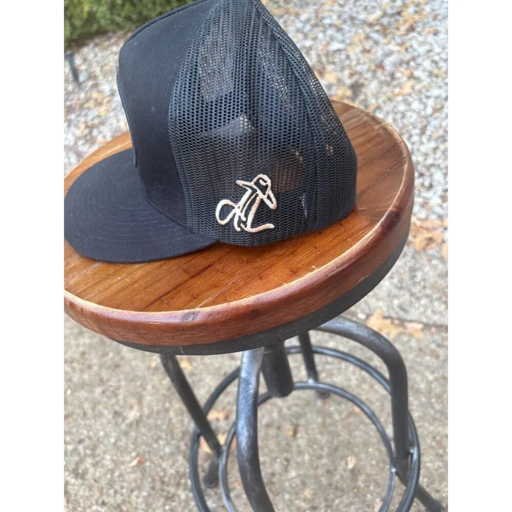 Alan's Lids Trucker Hat OS Black Fabric and Mesh Construction Six-panel Crown